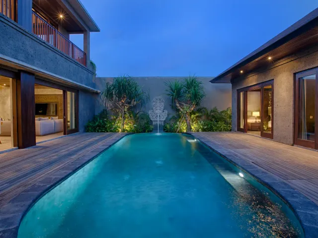 Eksterior villa mewah di Nusa Dua, Bali — latar foto liburan