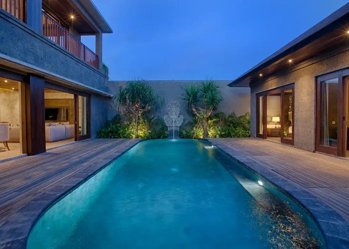 Exterior of Taman Dharmawangsa villa in Nusa Dua, Bali — luxury property photography