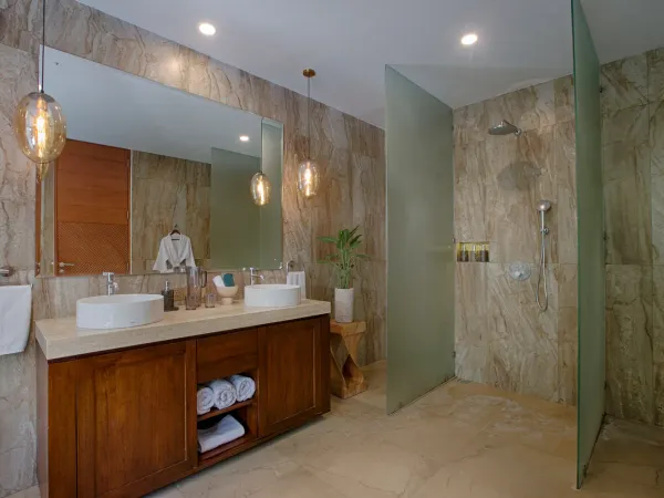 Bathroom at Ocean Friends Villa, Pererenan, Bali — luxury villa photography