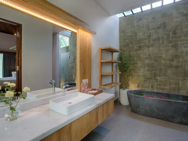 Bathroom at Villa Elitya, Ubud, Bali — luxury villa photography