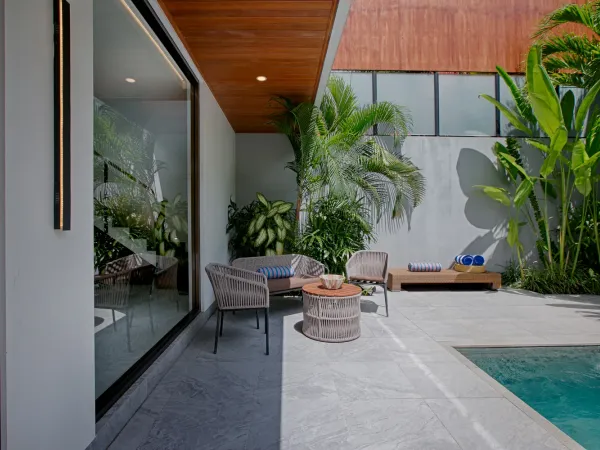 Pool at Ocean Friends Villa, Pererenan, Bali — villa pool photography