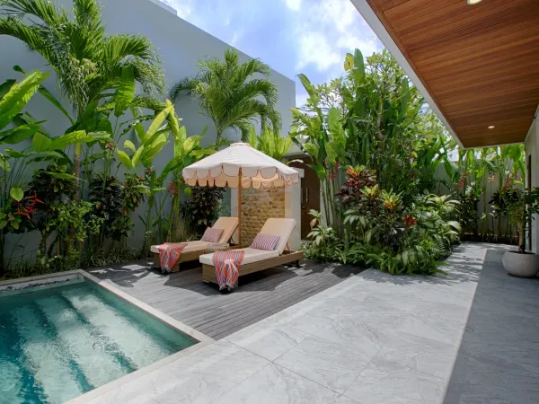 Pool at Ocean Friends Villa, Pererenan, Bali — villa pool photography